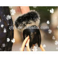 Ladies Leather Gloves with Fox Fur